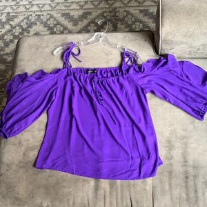 Cold shoulder ruffle blouse